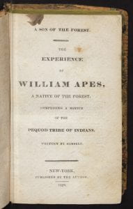 Title page of A Son of the Forest by William Apess