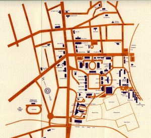 Map of Amherst College, 1975.